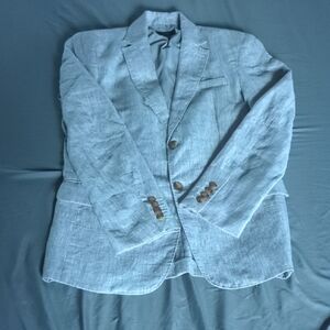 Men's Gray Blazer Linen